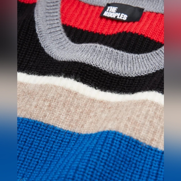 NWOT THE KOOPLES Multicolored Striped Wool Blend Crew-neck Ribbed Sweater Size M - Picture 11 of 15